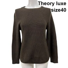 ■ セオリーリュクス Theory luxe トップス ニット セーター 長袖 ブラウン 毛100％ 38 M 9号 レディース S5Y420