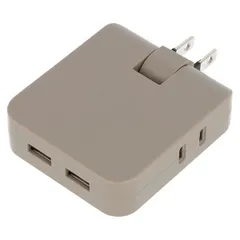 【新品・7営業日以内発送】092171 USBポート付 コンセントタップ モカ【沖縄離島販売不可】