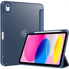 【在庫セール】ProCase iPad 11世代/10世代 ケース iPad（A16）11インチ 2025/10.9インチ 2022通用 A2696 A2757 A2777 ペン収納 耐衝撃 三つ折り スタンド スマートカバー (ダークブルー)