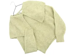 ZARA ザラ ビッグカラー ニット セーター sizeS/黄緑 ◇■ レディース