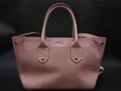 FURLA フルラ レザー ロゴ付き ショルダー付き ハンド バッグ ピンク ■■ レディース