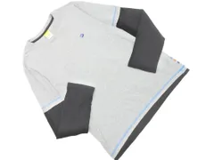 adidas アディダス 刺繍 フェイクレイヤード カットソー sizeS/黒ｘグレー ◇■ メンズ