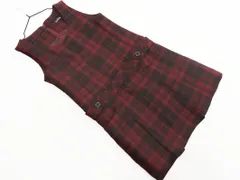 EASTBOY イーストボーイ ウール混 チェック ジャンパー スカート size9/黒ｘ赤 ◇■ レディース