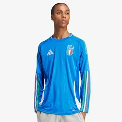 【送料無料・匿名配送】adidas イタリア代表 2024 長袖 ホーム シャツ ブルー スリムフィット 公式 新品