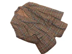 COMME CA DU MODE コム サ デ モード ウール100% チェック テーラード ジャケット ブラウン ◇■ レディース