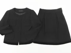 green label relaxing グリーンレーベルリラクシング ユナイテッドアローズ ウール混 セットアップ ジャケット スカート スーツ size上38 下36/黒 ◇■ レディース