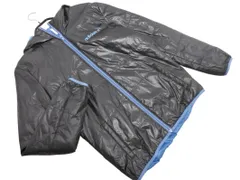 adidas アディダス NEO フーディー 中綿 ジャケット sizeL/黒ｘ青 ◇■ メンズ