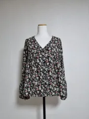 BL129 フリル袖 小花 ブラウス