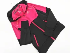 adidas アディダス 裏起毛 ジップアップ パーカー sizeM/黒ｘピンク ◇■ レディース