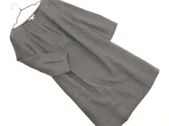 HUMAN WOMAN ヒューマンウーマン ウール混 Iライン ワンピース sizeM/グレー ◇■ レディース