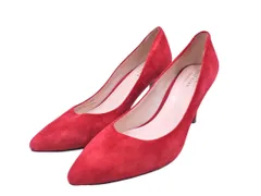 COLE HAAN コールハーン スウェード ミドルヒール パンプス size6.5B（23.5ｃｍ）/赤 ■■ レディース
