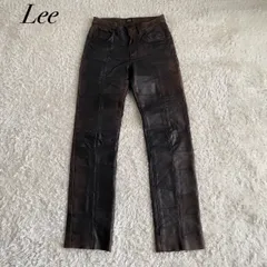 Lee RIDERS leather pants  レザーパンツ　革パン　パッチワーク　ダークブラウン　30×34