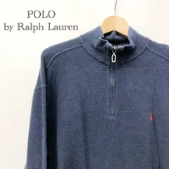 ヴィンテージ POLO by Ralph Lauren ポロ バイ ラルフローレン ハーフジップ スウェット ネイビー Lサイズ メンズ