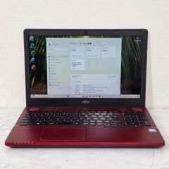 快速SSD256G☆大人気赤ノートPC♪ブルーレイ&カメラ！第7世代！Win11