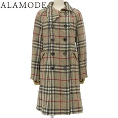BURBERRY(バーバリー) ノバチェック コート コート アパレル ファッション 38 ウール ベージュ グレー レッド赤 レディース 40802165046【中古】【アラモード】