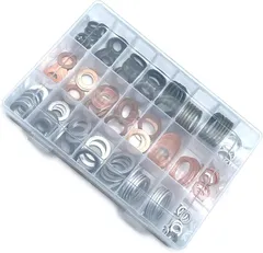 S-NET アルミ 銅 スチール ラバー ワッシャー サイズ 豊富 シール ドレン ボルト 工具 車 DIY 消耗品 汎用 セット SN-365-AW (143個)