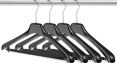 Donext スーツハンガー 高級 ４本組セット 360度回転 ズボン 落ちない 型崩れ防止 衣類ハンガー メンズ レディース (ブラック,  42cm)