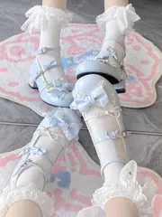 【送料無料】ロリータシューズ ラウンドトゥ 甘カワイイ ローヒール フラット パンプス おしゃれ フォーマル パーティー イベント 特別な日 大人可愛い 清楚系