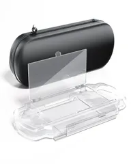 【人気商品】透明水晶ハードシェル付き 防震内蔵 【PSP-2000/3000対応】EVA収納ケース 取り外し可能リストストラップ