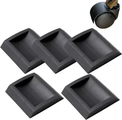 NOELAMOUR キャスター ストッパー ゴム 椅子 5個 ゲーミング チェア 固定 滑り 車輪 止め 汎用チェアマット ブラック (ブラック,  MM)