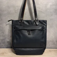✨PORTER ポーター SHADE トートバッグ ネイビー 114-05011 吉田カバン レザー 通勤 通学 A4可 肩掛け 古着 ビンテージ✨671
