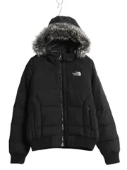 【お得なクーポン配布中!】 US企画 ノースフェイス ボンバー ダウン ジャケット レディース L アウトドア ナイロン パーカー ブルゾン ファー付き ブラック ショート丈