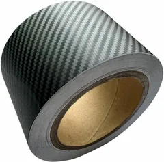 karim カーボンシート カッティングシート 3D バイク 車 プロテクション フィルム シール 黒 マット 内装 外装 ステッカー テープ 5cmx10M ブラック1個 単品 (ブラック1個（単品）)