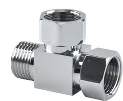 sugarello 3way T形アダプター 分岐水栓 浴室水栓パーツ 水栓バルブ コンポーネント 交換部品 亜鉛合金 G1/2 呼13 汎用 (B_オス・メス・メス)