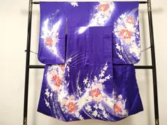 平和屋着物[]七五三　女の子　７歳　祝着　四つ身　牡丹花文　暈し染め　金彩　逸品　DAAY3298ma