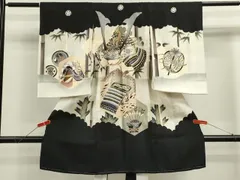 平和屋着物[]お宮参り　男の子　祝着　産着　初着　のしめ　龍　兜　鎧脅し笠松文　金彩　逸品　CAAZ7188ze