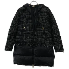 HERNO ヘルノ ツイードダウンジャケットコート PI001503D ブラック 38