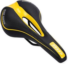 calm wish Road Bike Bicycle Saddle - Lightweight, Cushioned, Waterproof, Parts, Mini Velo, Accessory, Mountain Bike, Comfortable, Universal (Yellow)