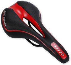 calm wish Road Bike Bicycle Saddle - Lightweight, Cushioned, Waterproof, Parts, Mini Velo, Accessory, Mountain Bike, Comfortable, Universal (Red)