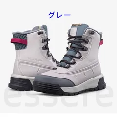 メンズ スノーブーツ 防寒防水 滑り止め ハイカット 裏起毛 ショート丈 アウトドア 雪靴 25.0cm-27.5cm グレー