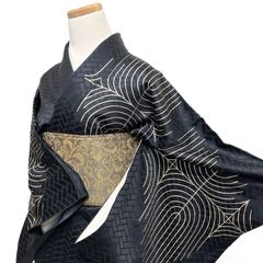 裄長め☆夏着物 夏大島紬 菊文様が綺麗 古典柄 - メルカリ