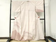 平和屋着物●訪問着　紬地　遠山文　正絹　逸品　CABB4001yc