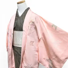 未着用　羽織　花模様　銀糸　羽織紐付き　着物　123b d ms