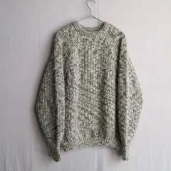 イングランド製 80s Eddie Bauer ウール ニット セーター / M ベージュ USA ビンテージ K5-11020-9574