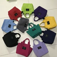 ランチバッグ お弁当バッグ ミニ キャンバス 帆布 レディース トートバッグ 小さめ 無地 カジュアル ミニサイズ 水筒収納 アウトドア ママ 通勤114477