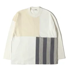 JIL SANDER ジル・サンダー カットソー ホワイト 白 サイズ:S | 異素材 パネル パッチワーク ロングスリーブ カットソー | トップス Tシャツ 長袖 | イタリア製【メンズ】【中古】