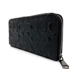 ✨良品✨ COACH コーチ 長財布 ロングウォレット シグネチャー pvc レザー 革 ブラック 黒色 ユニセックス 男女兼用 メンズ レディース シルバー金具