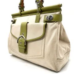 ✨良品✨ COACH コーチ ショルダーバッグ トートバッグ ワンショルダーバッグ シグネチャー キャンバス レザー 革 ベージュ 肌色ホワイト 白色 キーホルダー ユニセックス 男女兼用 メンズ レディース