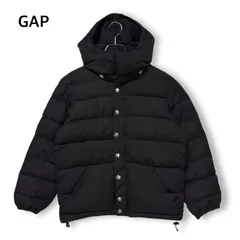 オールドギャップ OLD GAP フード付き ダウンジャケット 00s 90s ジップアップ 肉厚 ダブルジップ フード取外し可能 黒 ブラック Sサイズ ユニセックス