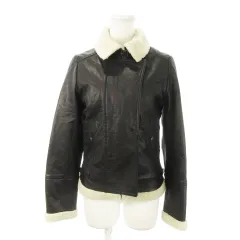 レターバックナンバー Letter BACK NUMBER フライトジャケット B-6 ステンカラー ジップアップ 山羊革 本革 レザー ボア 中綿 内側キルティング ミリタリー L 黒 ブラック /MN7 ■GY99