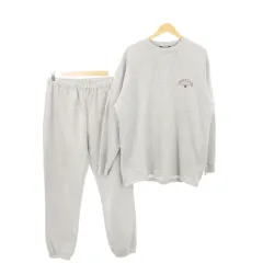コンバース CONVERSE HOMEWEAR 部屋着 ルームウェア セットアップ 上下 トレーナー スウェット 長袖 ロングパンツ ロゴプリント 裏起毛 LL グレー /AH7 ■GY99のサムネイル