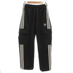 アディダスオリジナルス adidas originals 3ストライプス カーゴパンツ イージー L ナイロン ロゴ刺繍 黒 ブラック 白 ホワイト HN6734 /GV