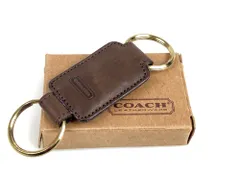 コーチ　COACH　ロゴ　レザー　キーリング　キーホルダー　ブラウン×ゴールドカラー　送料無料