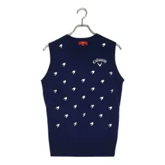 中古 メンズ キャロウェイ Callaway ベスト M ネイビー レッドレーベル Vネック ニット 千鳥柄