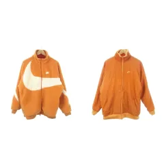 ナイキ NIKE SWSH FULL ZIP JKT リバーシブルジャケット ボア ナイロン スタンドカラー ジップアップ ロゴ 刺繍 大きいサイズ XXL オレンジ BQ6546-808 /MN16 ■GY01