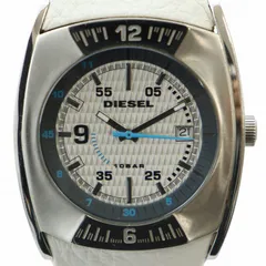 ディーゼル DIESEL 腕時計 ウォッチ クォーツ シルバー文字盤 カレンダー付き レザーベルト ロゴ シルバー色 DZ-1158 ■GY18 /MQ